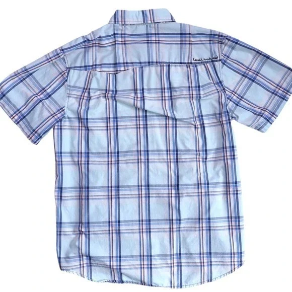 KAVU Mens Large Blue Plaid Short Sleeve Button‎ Up Outdoor Casual Shirt - Picture 8 of 16